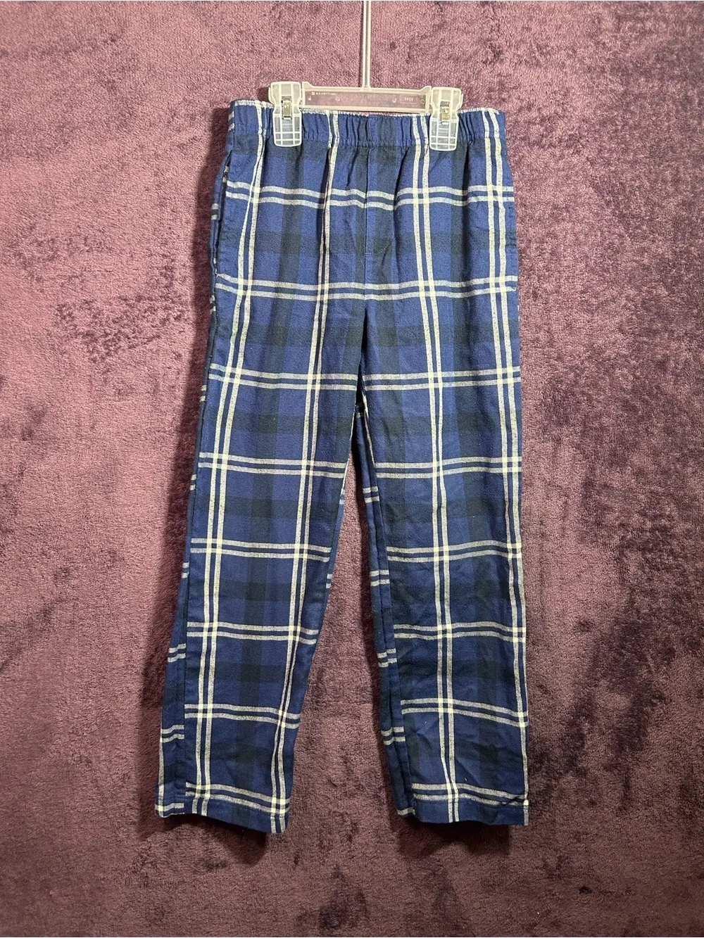 Old Navy Blue and White Plaid Kids Pajama Bottoms